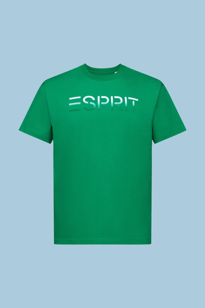 Flocked Logo Appliqué T-Shirt, GREEN, detail image number 6
