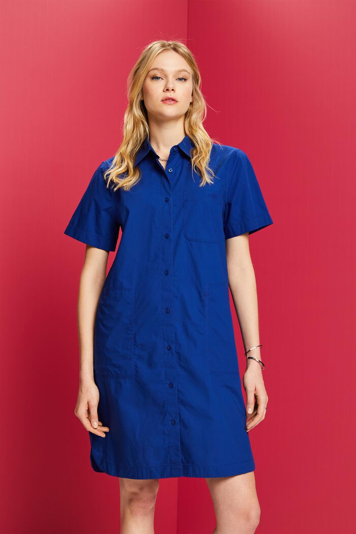 Mini shirt dress, 100% cotton, INK, detail image number 0