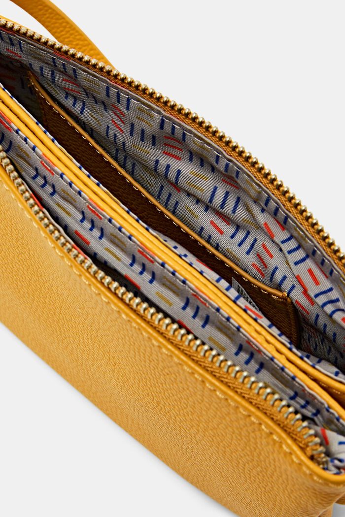Faux Leather Shoulder Bag, AMBER YELLOW, detail image number 3