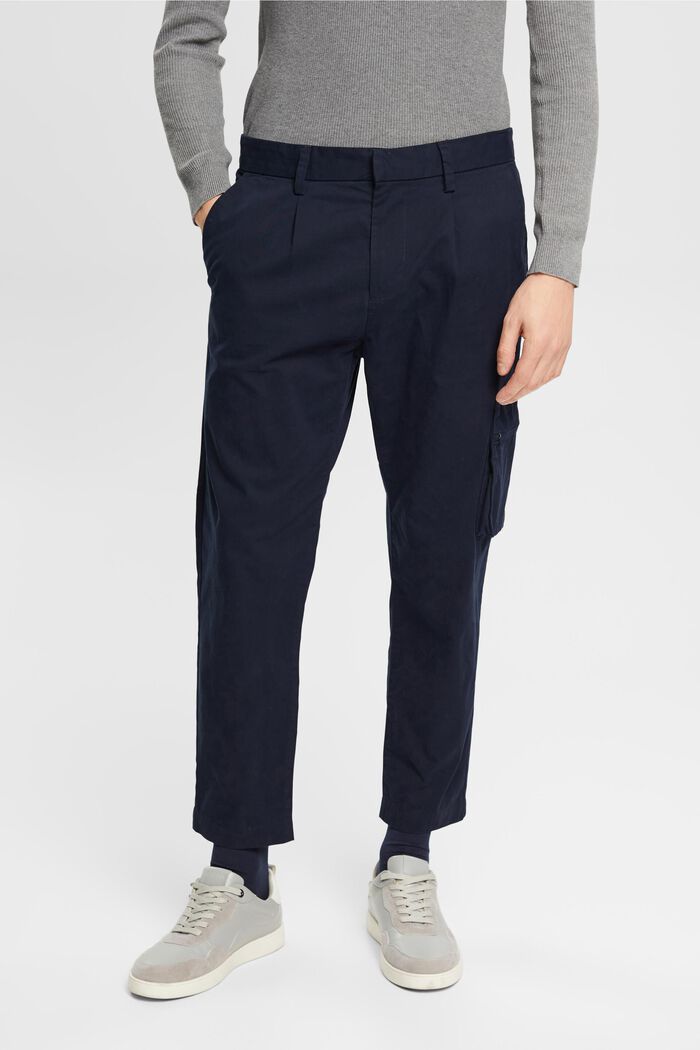 Chinos with a cargo pocket, NAVY, detail image number 0