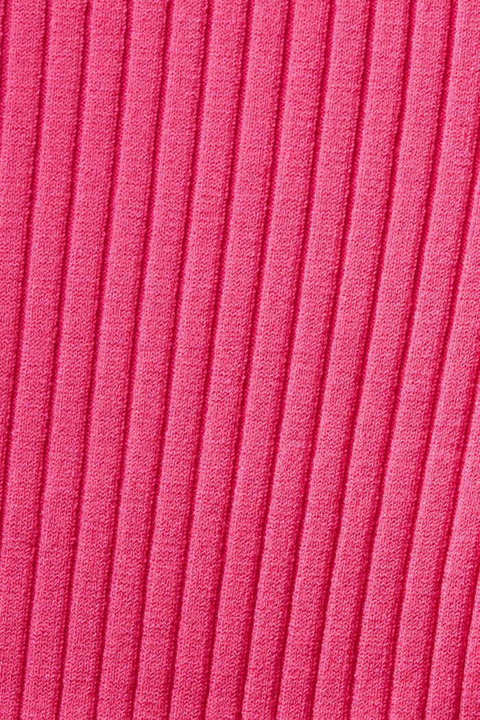 Tie Detail Ribbed Knit Cropped Top, PINK FUCHSIA, detail image number 5