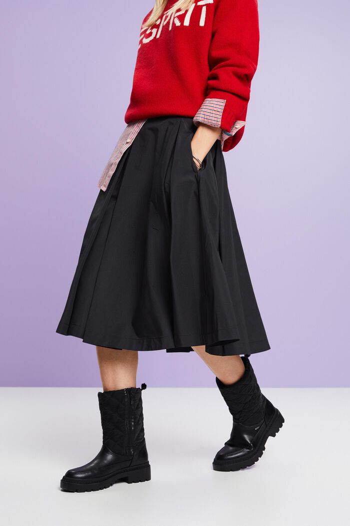 A-Line Midi Skirt, BLACK, detail image number 0