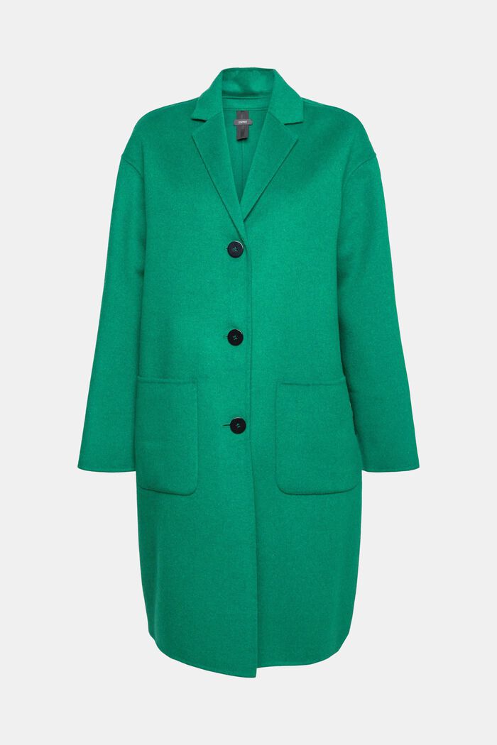 Wool blend coat, EMERALD GREEN, detail image number 2