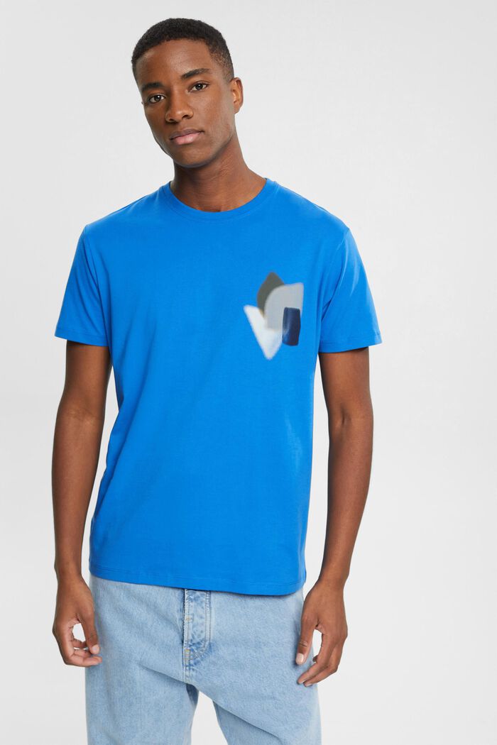 T-shirt with chest print, BLUE, detail image number 0