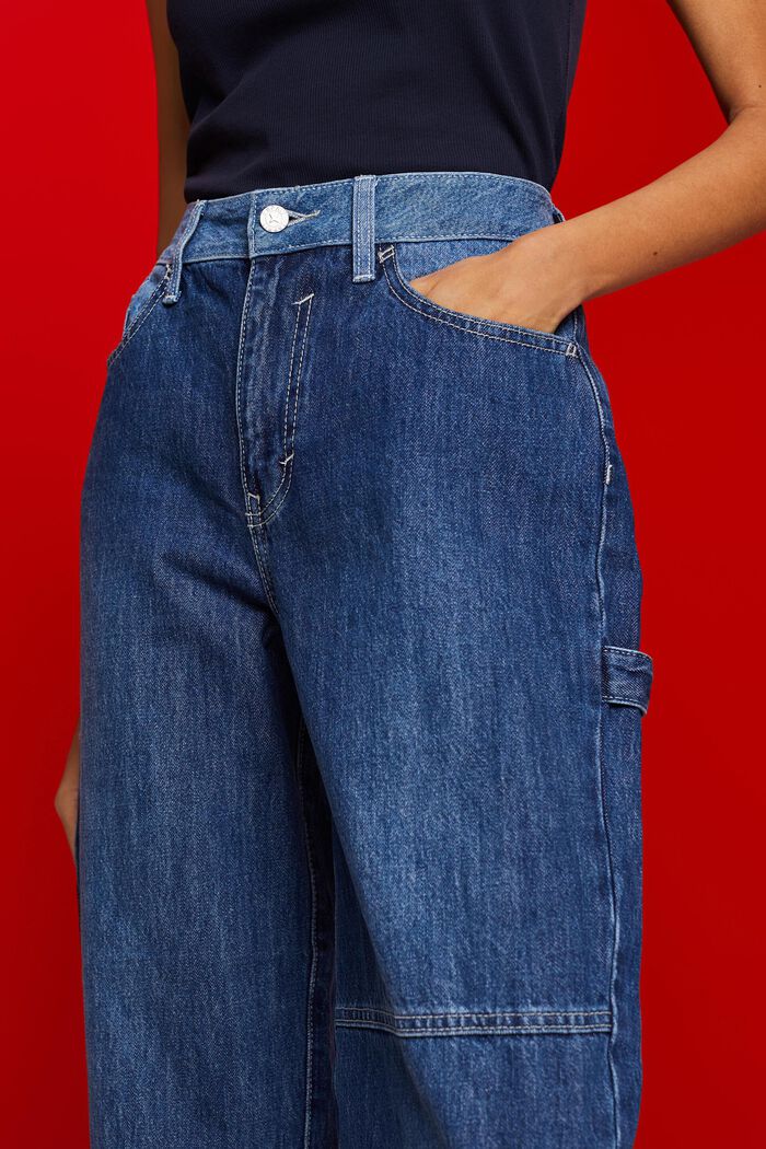90s Asymmetric Wide-Leg Jeans, BLUE DARK WASHED, detail image number 2