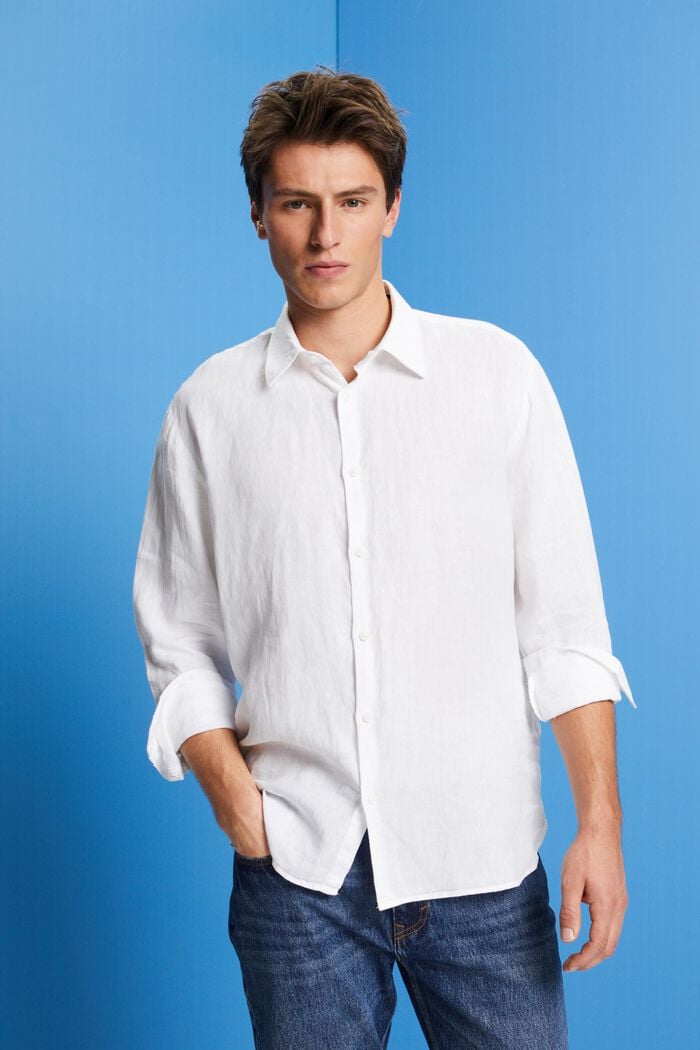 Linen shirt, WHITE, detail image number 0