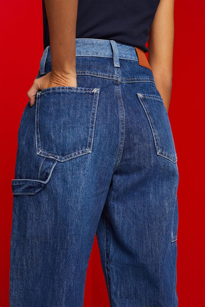 90s Asymmetric Wide-Leg Jeans, BLUE DARK WASHED, detail image number 4