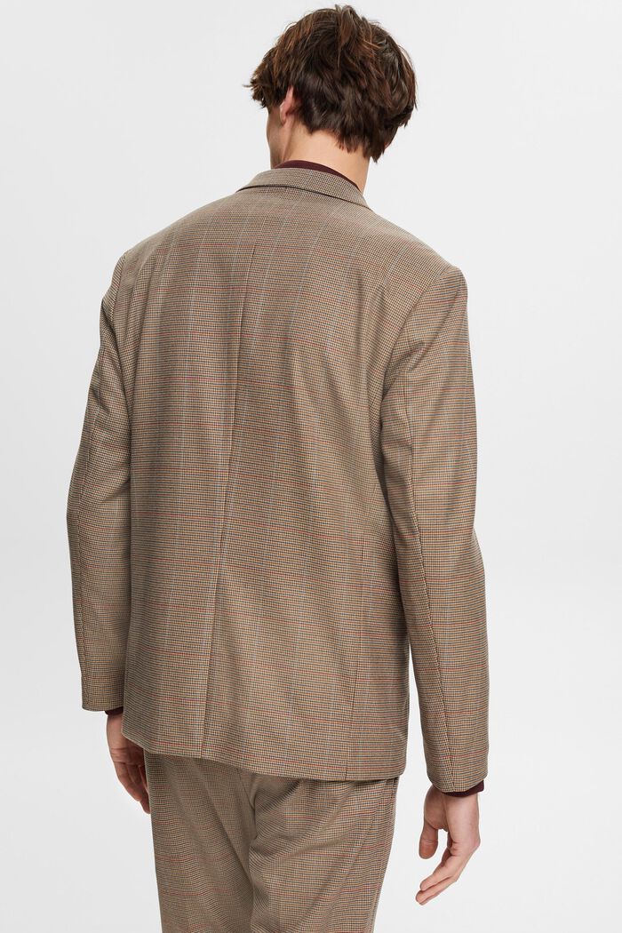Checkered wool touch blazer, CAMEL, detail image number 3