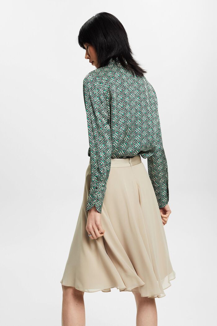 Knee-length chiffon skirt, DUSTY GREEN, detail image number 3