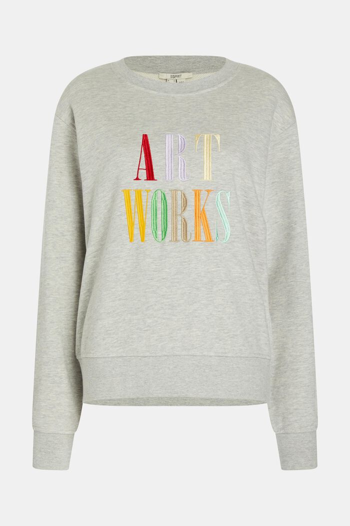 Sweatshirt with lettering embroidery, LIGHT GREY, detail image number 2