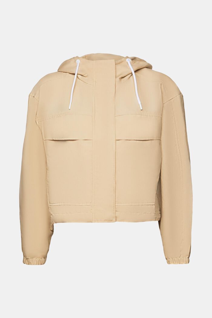 Transitional jacket with a hood, linen blend, SAND, detail image number 7