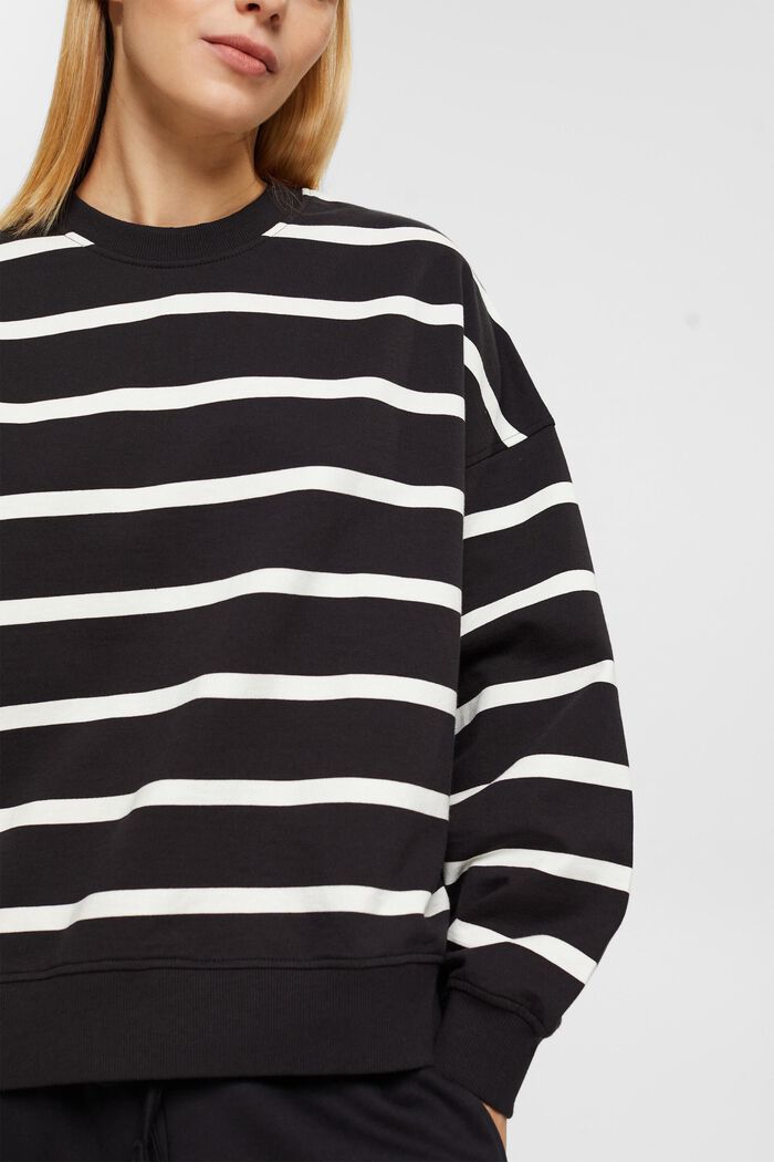 Striped sweatshirt, BLACK, detail image number 0