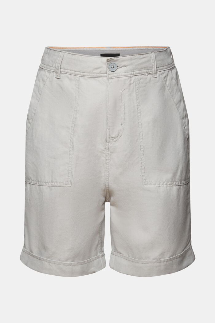 Bermuda shorts, cotton-linen blend, LIGHT GREY, detail image number 7