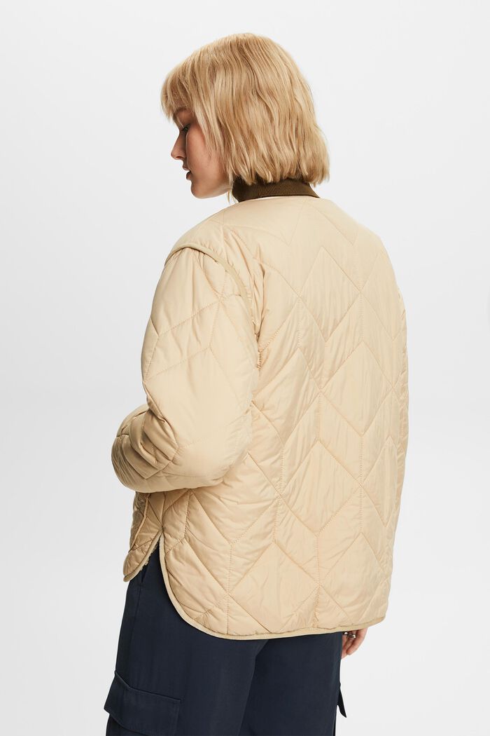 Recycled: quilted jacket with teddy lining, SAND, detail image number 3