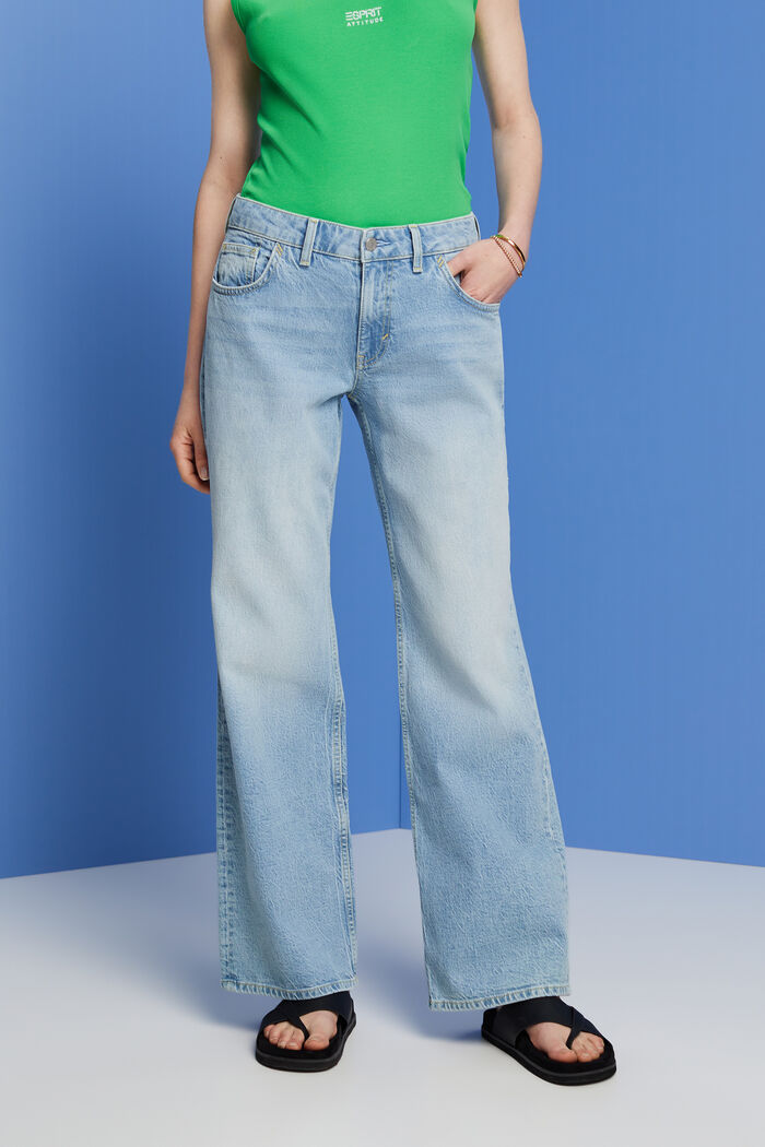 Flared retro jeans, BLUE LIGHT WASHED, detail image number 0