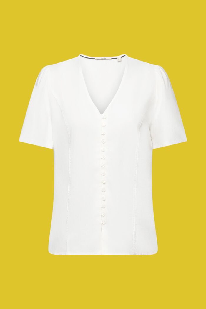 Waisted blouse with buttons, OFF WHITE, detail image number 6