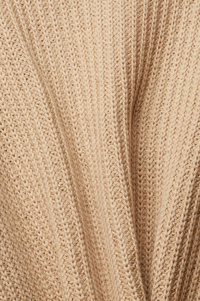 Chunky-knit cotton blend cardigan, SAND, detail image number 4