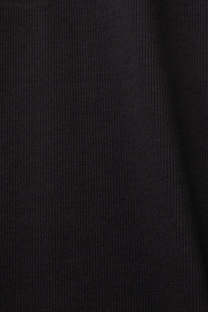 Ribbed jersey tank top, stretch cotton, BLACK, detail image number 5