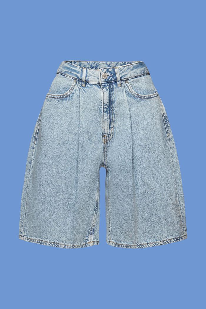 Jeans bermuda shorts, BLUE BLEACHED, detail image number 7