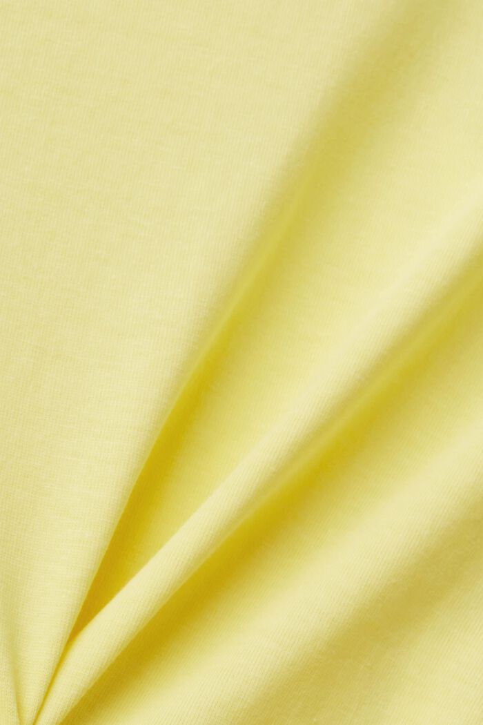 Cotton t-shirt with front print, LIGHT YELLOW, detail image number 4