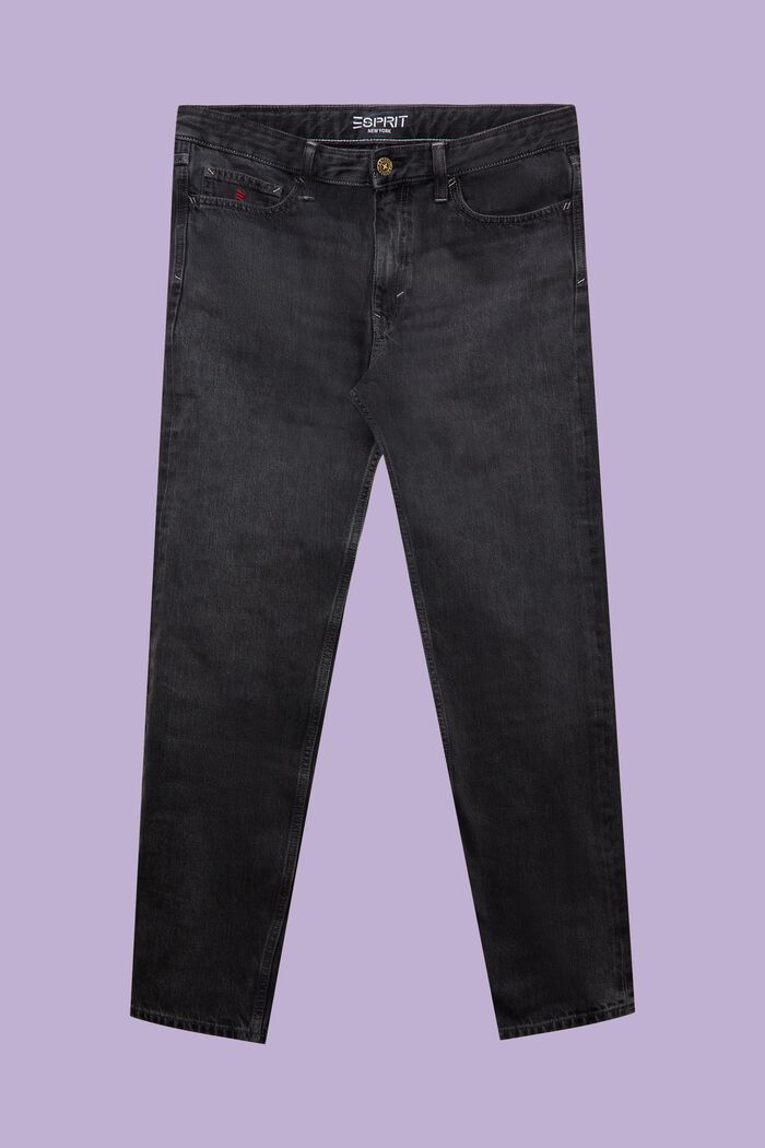 Mid-Rise Straight Jeans, GREY DARK WASHED, detail image number 7