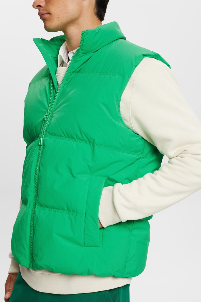 Recycled: puffer waistcoat with down, GREEN, detail image number 1
