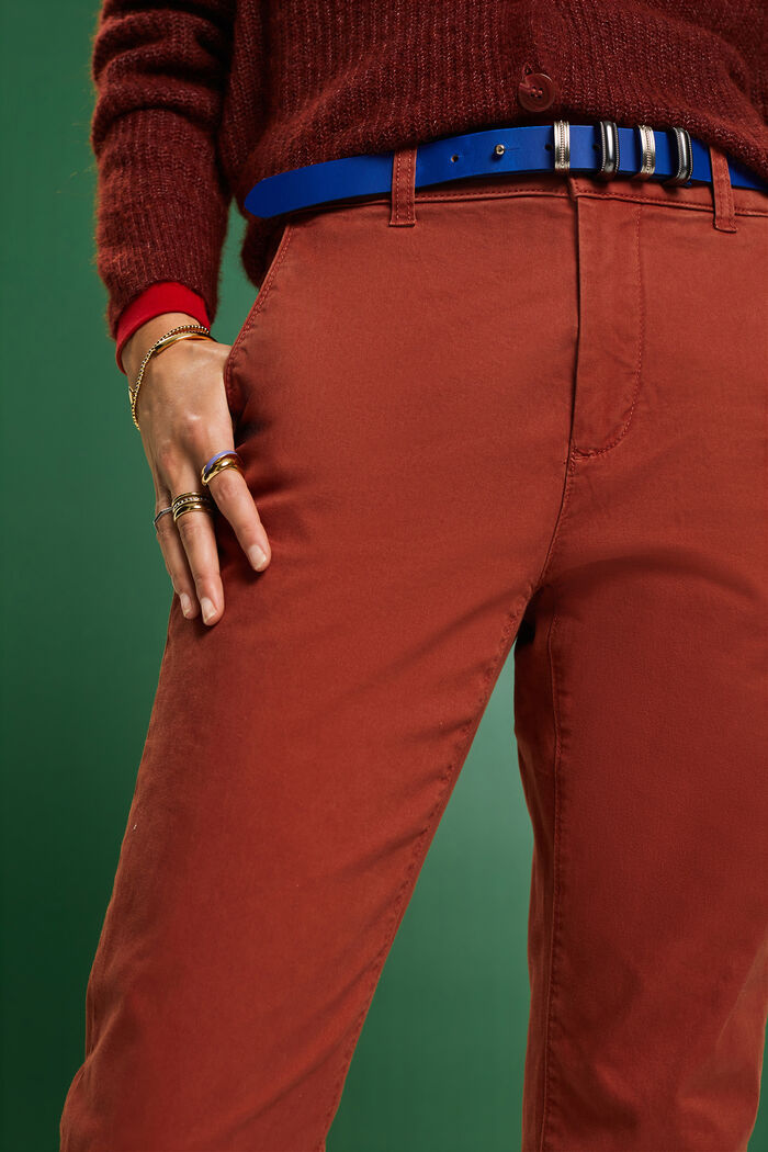Basic chino trousers, RUST BROWN, detail image number 1