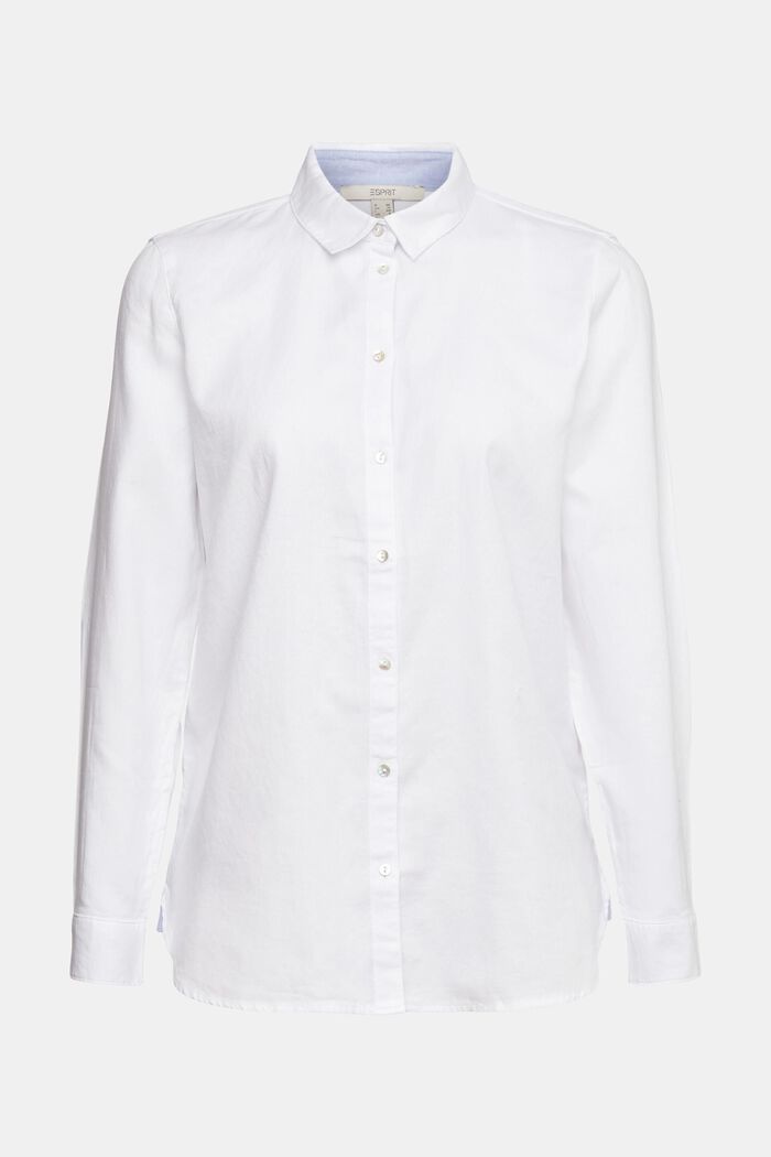 Shirt blouse made of 100% cotton, WHITE, detail image number 2