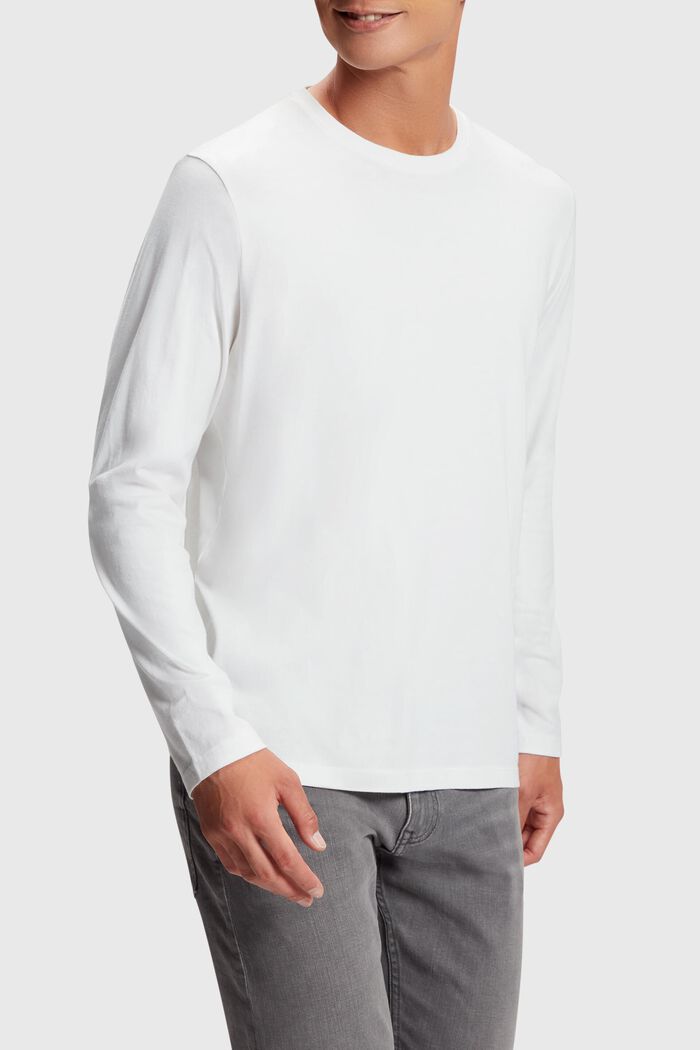 Regular solid jersey t-shirt, WHITE, detail image number 0