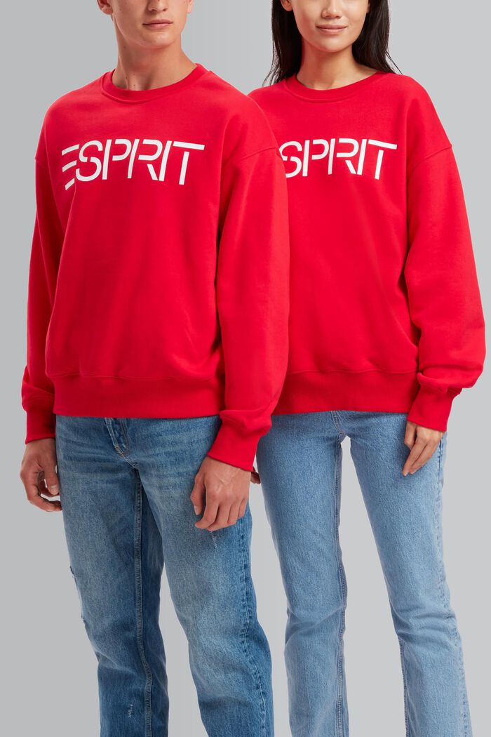 Unisex sweatshirt with a logo print, RED, detail image number 0