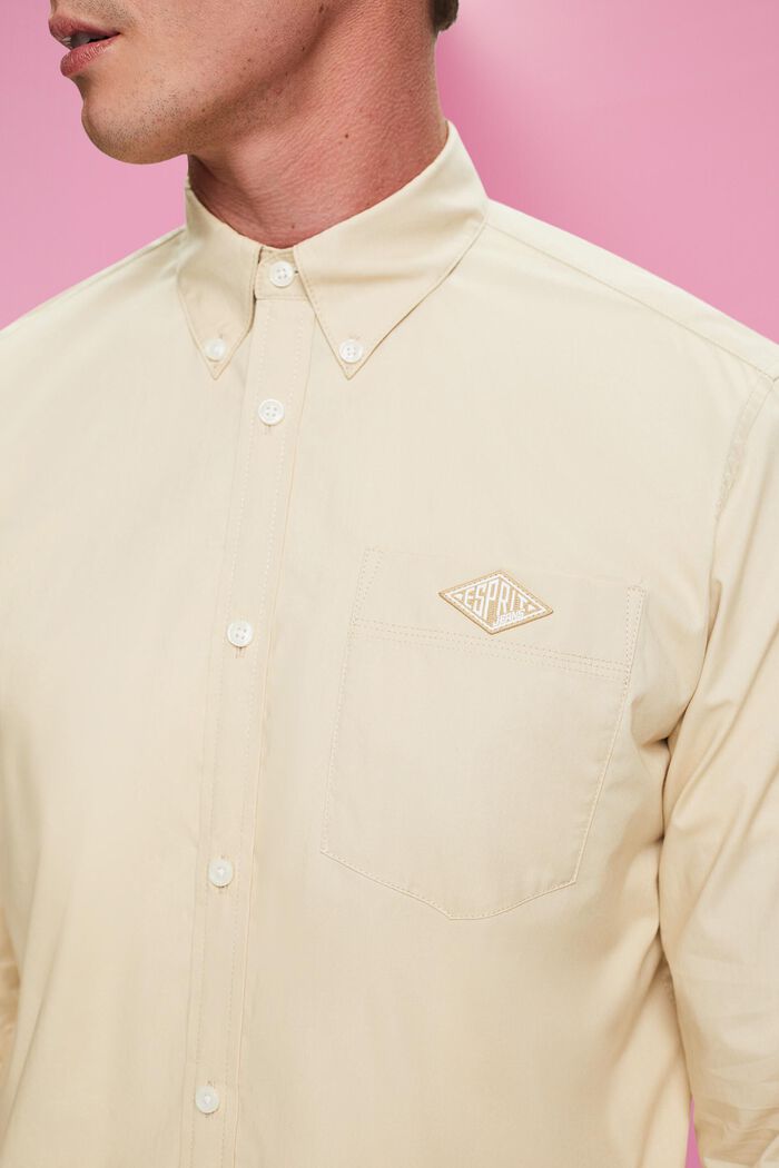 Button-down cotton shirt, BEIGE, detail image number 2