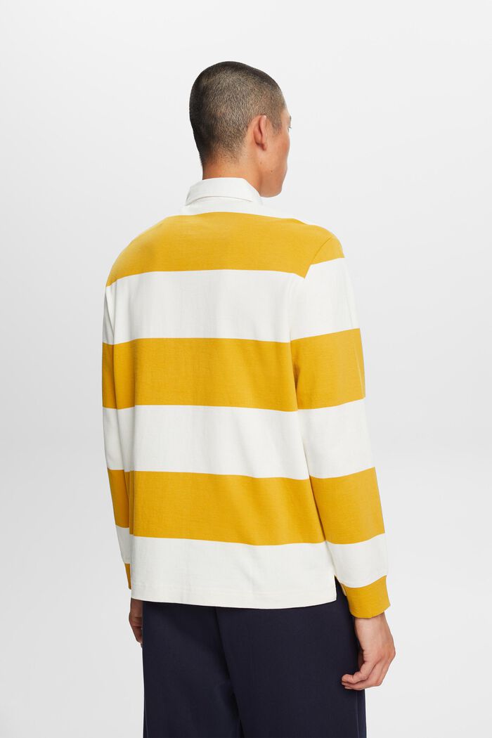 Striped Rugby Shirt, AMBER YELLOW, detail image number 3