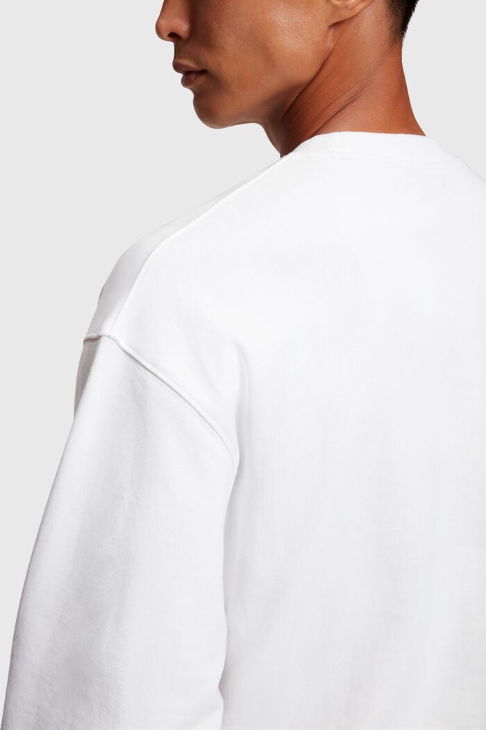 Matte shine logo applique sweatshirt, WHITE, detail image number 2