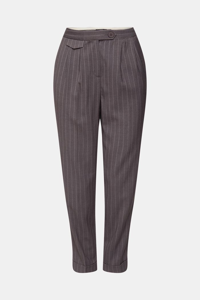 Cropped trousers with pinstripes, MEDIUM GREY, detail image number 2