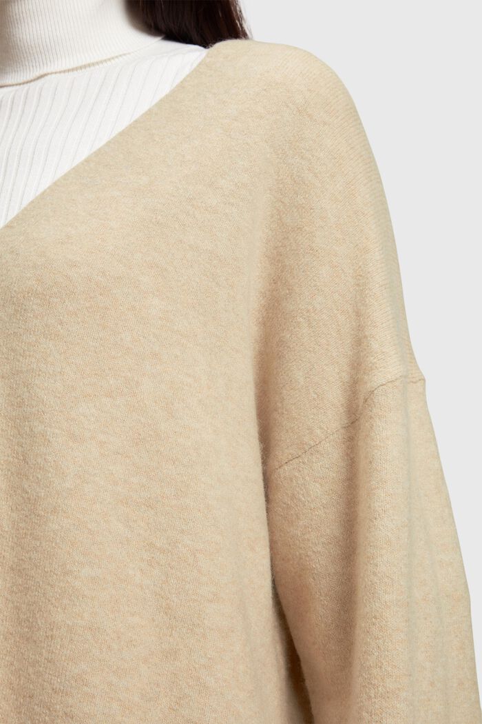 Wool blend jumper, SAND, detail image number 2