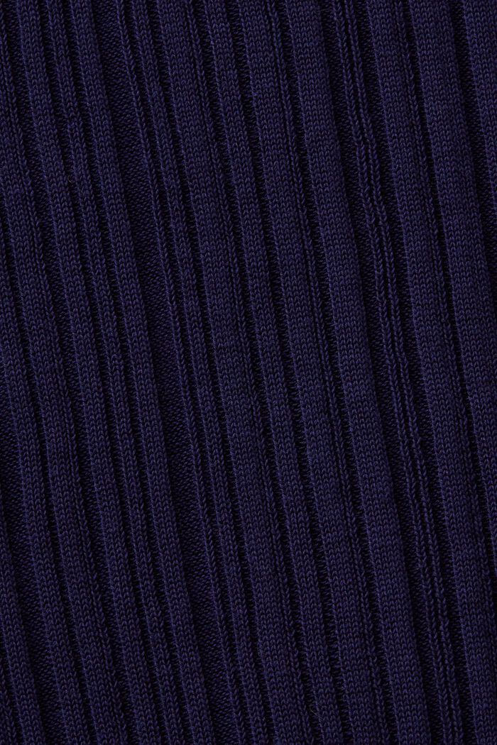 Seamless Rib-Knit Polo Cardigan, NAVY, detail image number 6