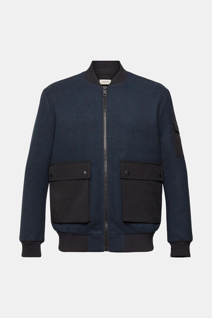Wool blend bomber jacket, PETROL BLUE, detail image number 2