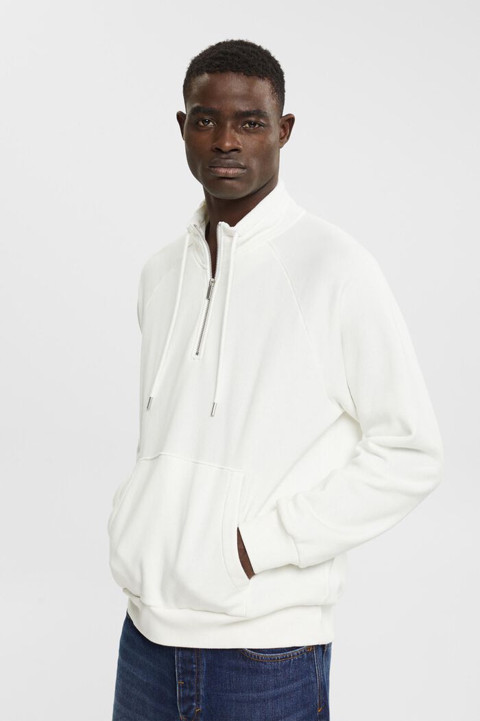 Half zip sweatshirt, OFF WHITE, detail image number 0