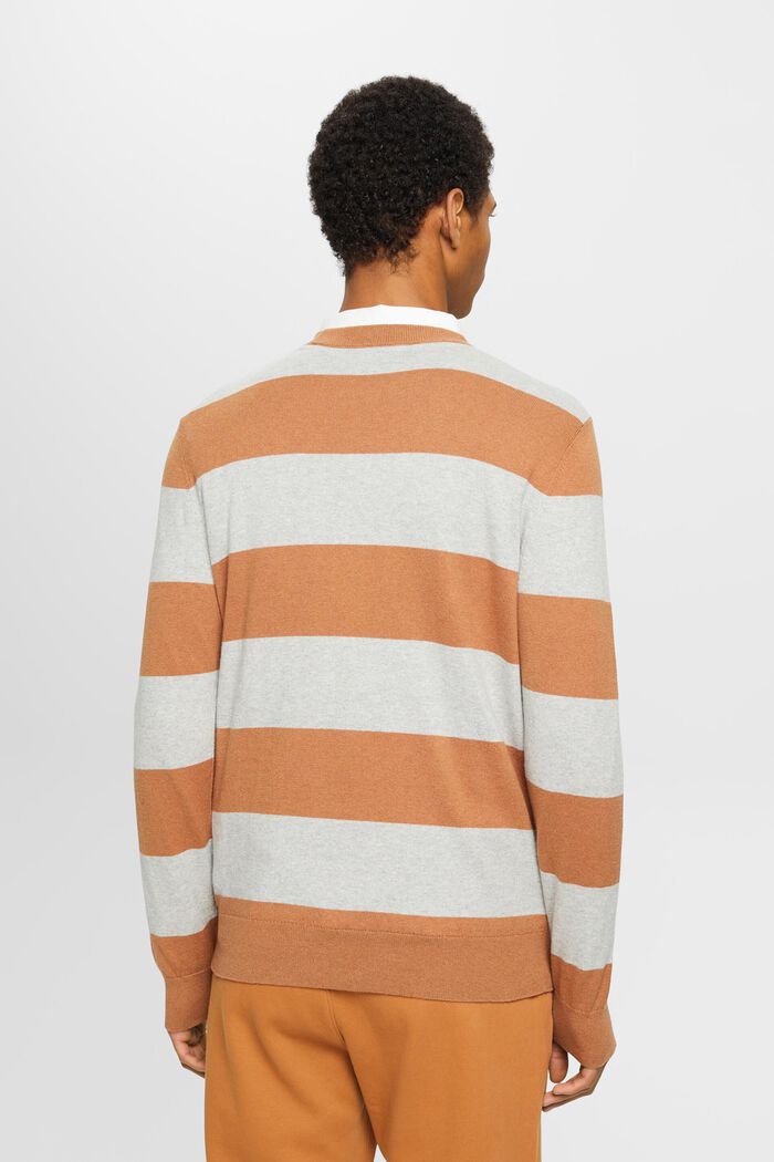 Striped knit jumper with cashmere, TOFFEE, detail image number 3