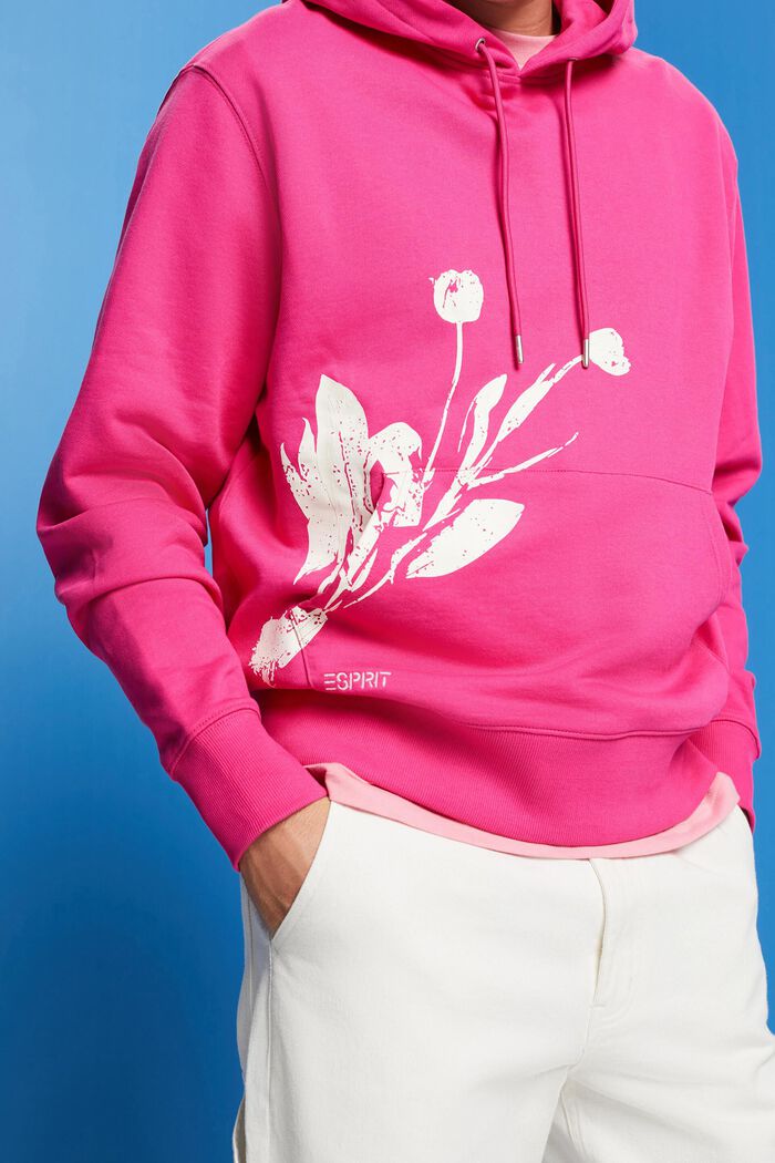 Hoodie with print, 100% cotton, PINK FUCHSIA, detail image number 2
