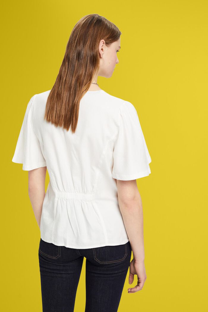 Waisted blouse with buttons, OFF WHITE, detail image number 3