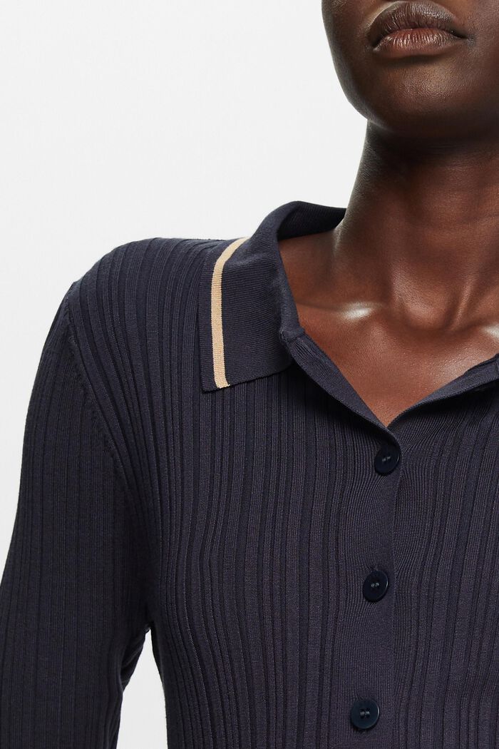 Button Front Knit Polo Top, PETROL BLUE, detail image number 2