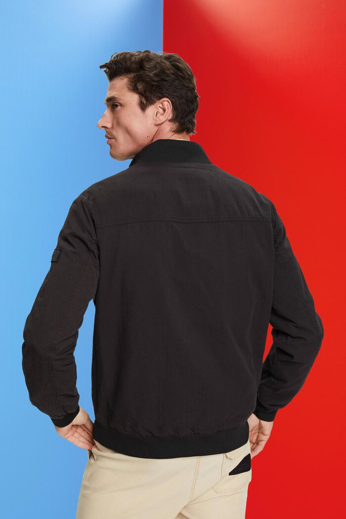Bomber jacket with stand-up collar, BLACK, detail image number 3