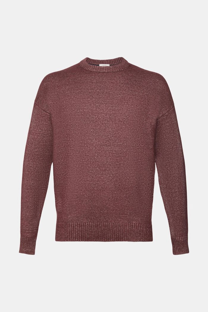 Crewneck Sweater, BORDEAUX RED, detail image number 6