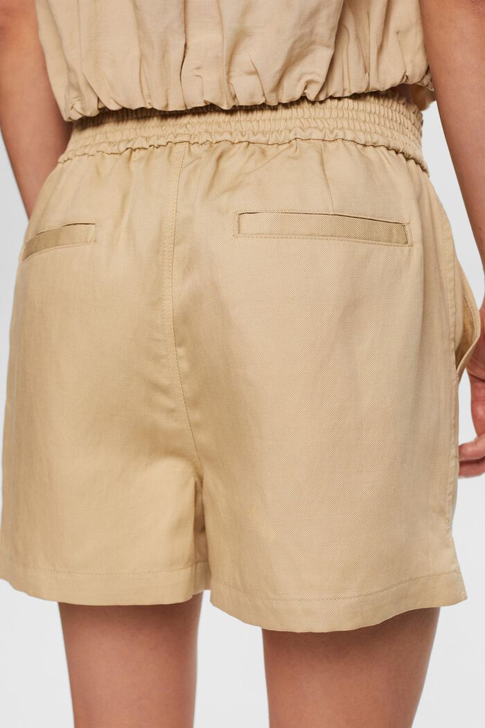 Pull-on shorts, linen blend, SAND, detail image number 4