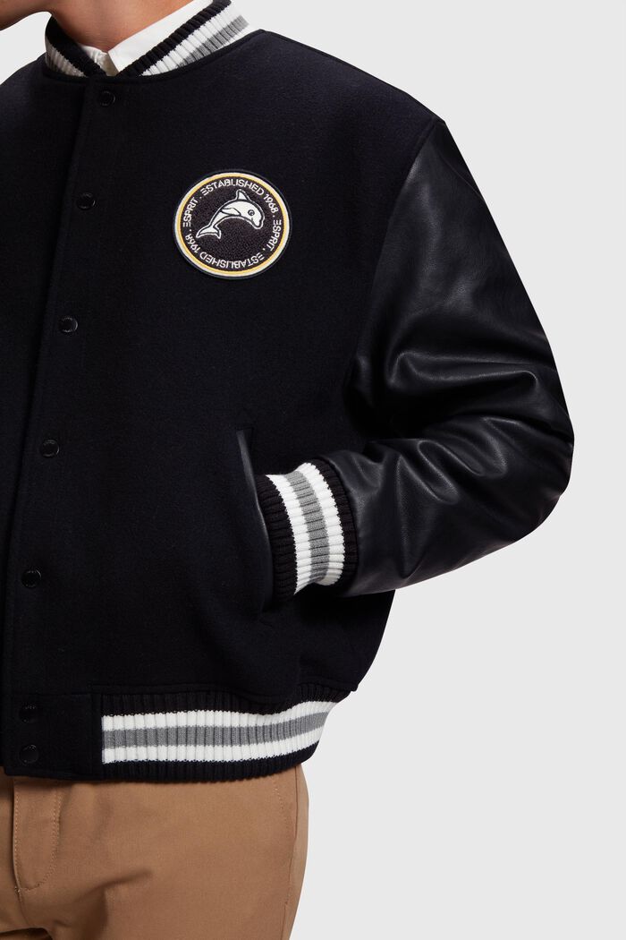 Varsity jacket, BLACK, detail image number 3