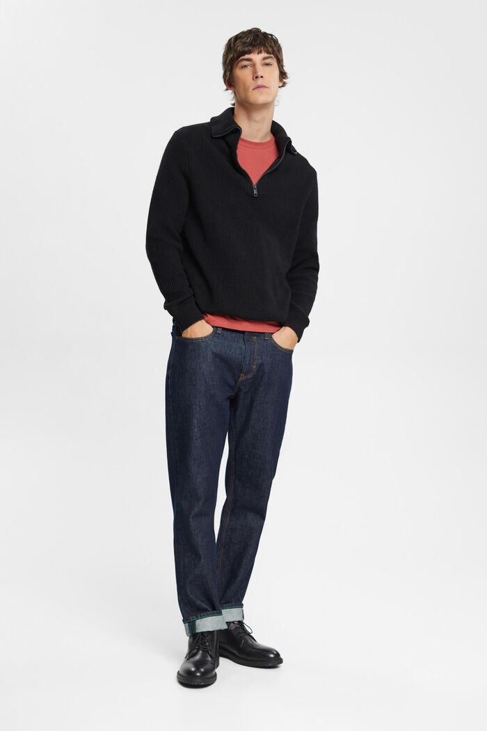 Chunky half-zip jumper, BLACK, detail image number 4