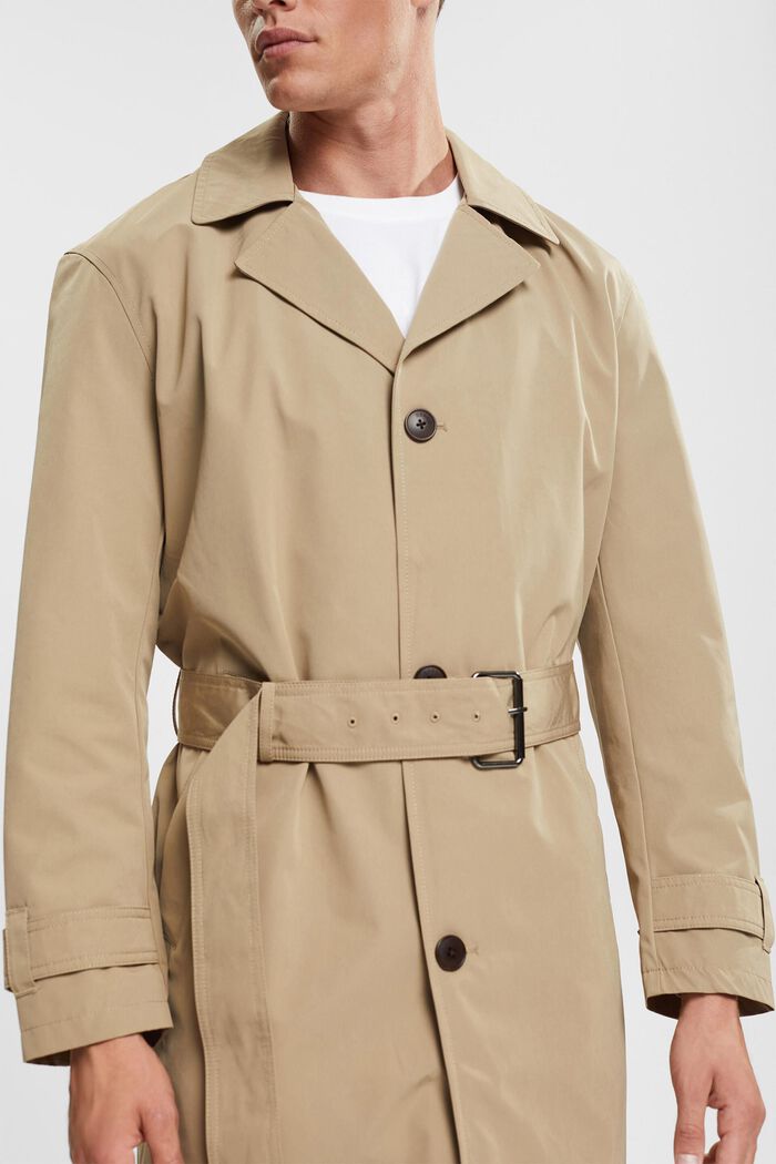 Trench coat with belt, PALE KHAKI, detail image number 3