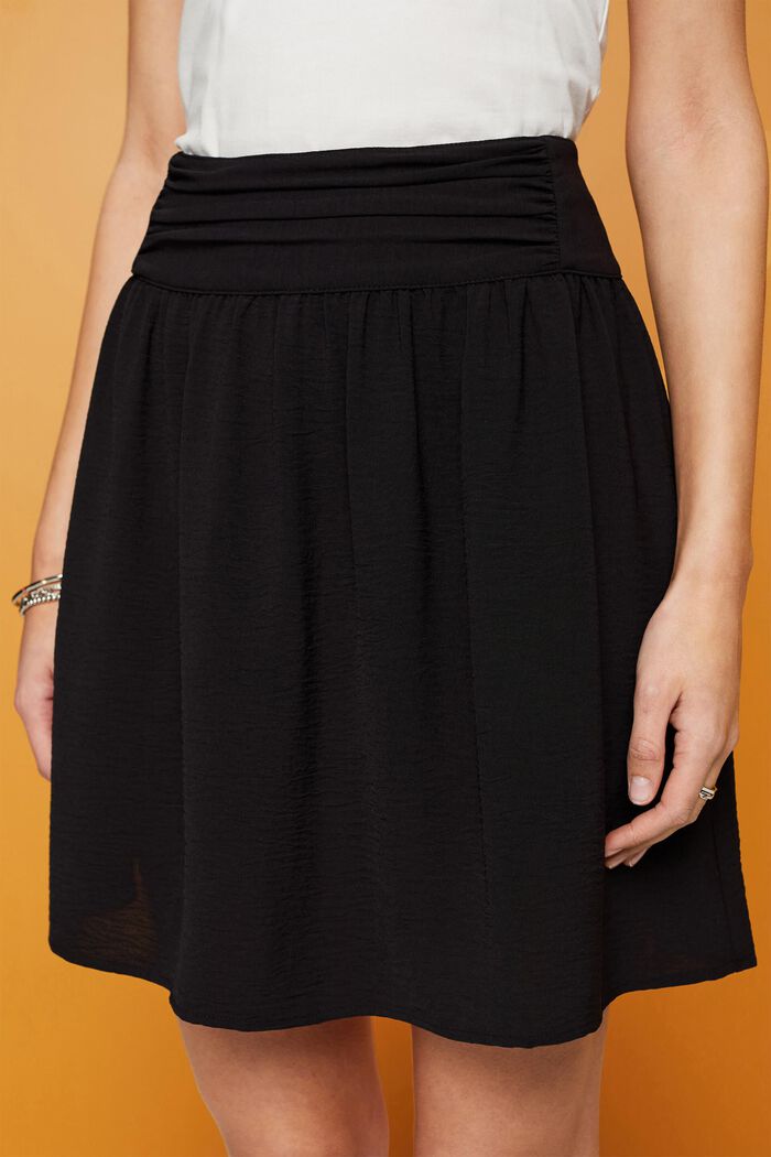 Crêpe mini skirt, BLACK, detail image number 2