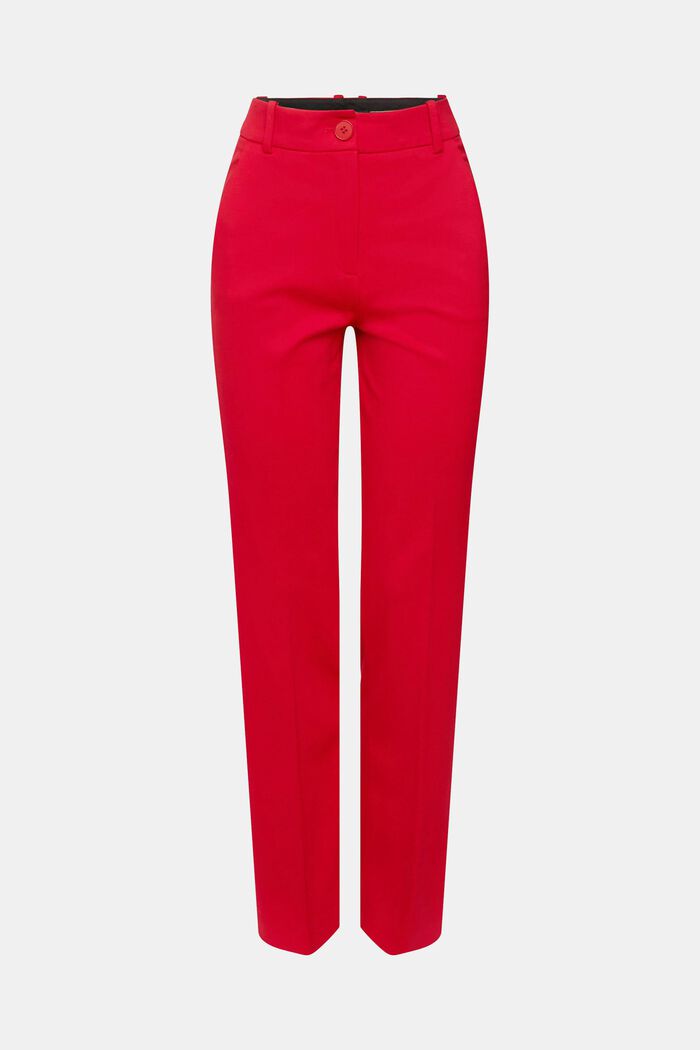 Stretchy high-rise bootcut trousers, DARK RED, detail image number 6